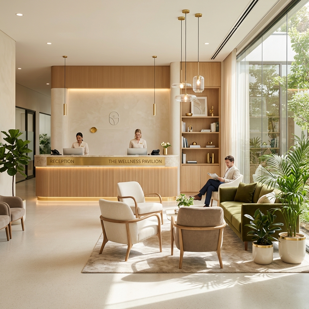Modern hospital reception designed by Lesentials